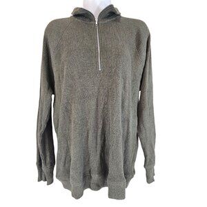 Who What Wear Women's Long Sleeve 1/2 Zip Green Ridged Sweater Size 2XL NEW NWT